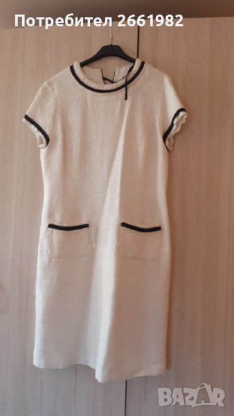 Елегантна есенно-зимна бяла рокля/туника , снимка 1