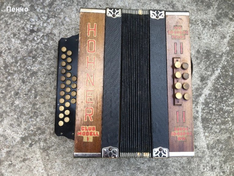 стар малък акордеон /хармоника/ "HOHNER" CLUB MODELL I, снимка 1