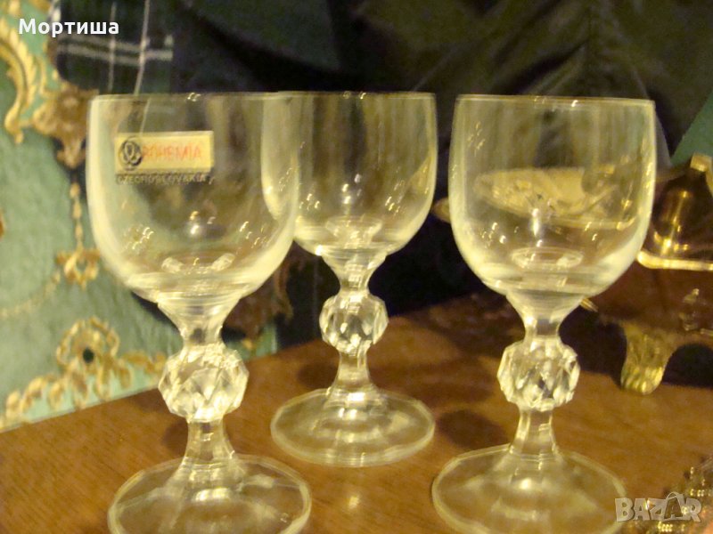 Бохемия  кристални винтидж чашки , снимка 1