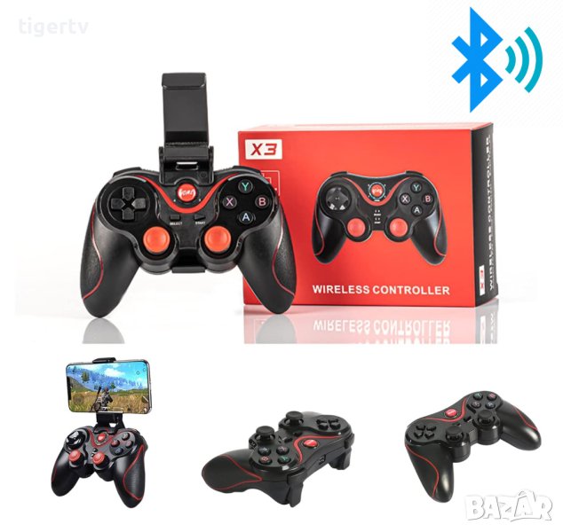 Геймпад за телефон, ТВ бокс, Sony PS 1, 2, 3, Компютър, Smart TV, Bluetooth, С батерия, снимка 1