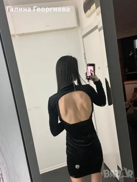 Черна рокля с гол гръб, снимка 1