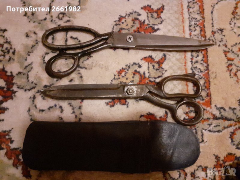 Стари големи шивашки железни ножици, снимка 1