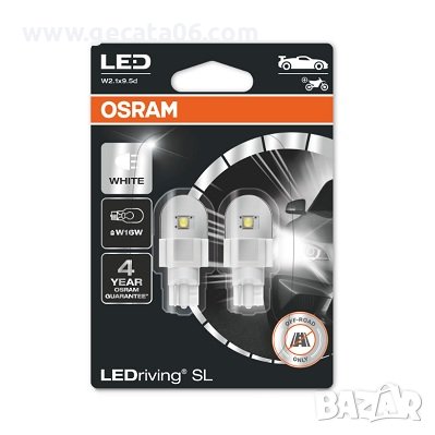 Osram W16W LED / Лед крушки Осрам В16В 2бр. - бели , снимка 1