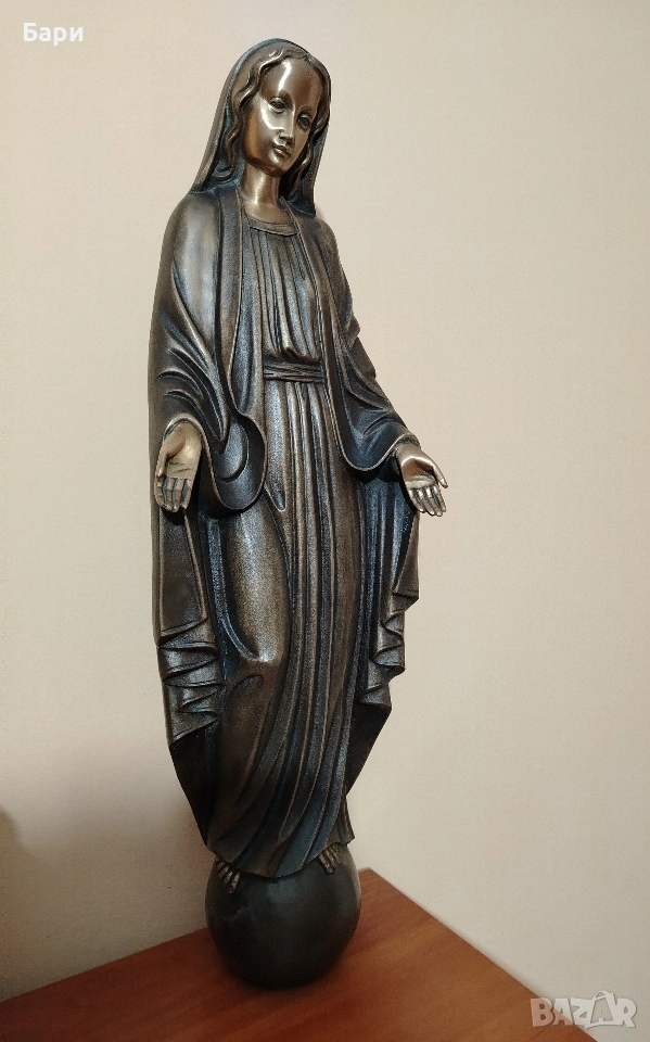 Стара бронзова статуя на Дева Мария/Света Богородица/Madonna, снимка 1