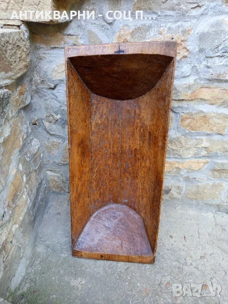 Старо Голямо Дървено Корито Нощва За Месене На Тесто., снимка 1