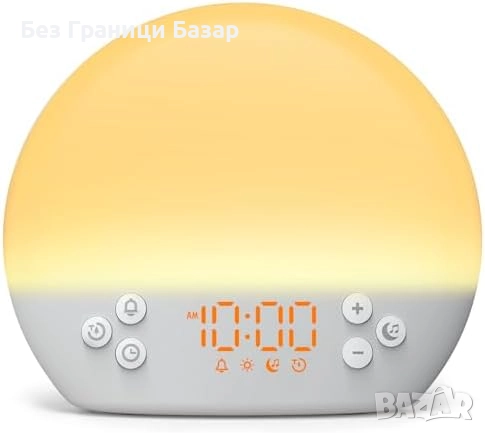 Нов Алармен часовник с изгрев, бял шум и цветна нощна светлина за стая , снимка 1