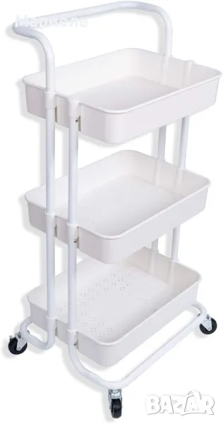 Многофункционална количка за съхранение , Сервизна количка на колела БЯЛА, снимка 1
