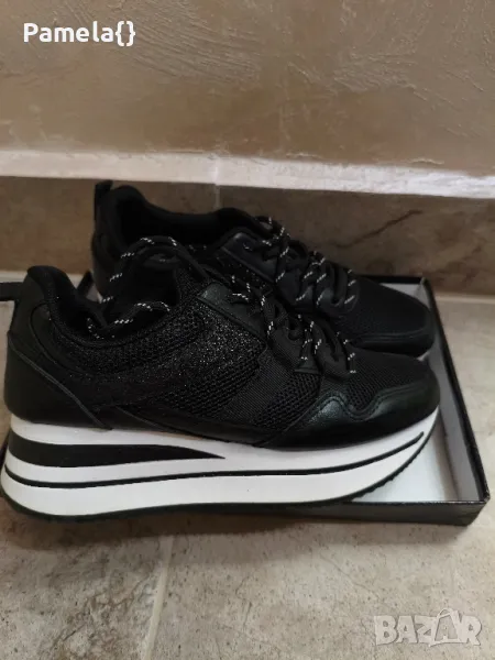 Черни маратонки на платформа, снимка 1