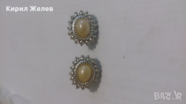 Красиви сребристи дамски обеци с перли -12488