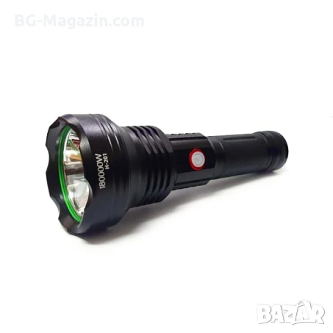 Мощен ръчен фенер LED прожектор тактически за лов риболов къмпинг туризъм палатка работа аварии, снимка 5 - Къмпинг осветление - 51027558