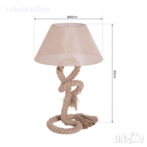 Лампа с въже винтидж HOMCOM внос от Германия, снимка 5 - Настолни лампи - 34817568