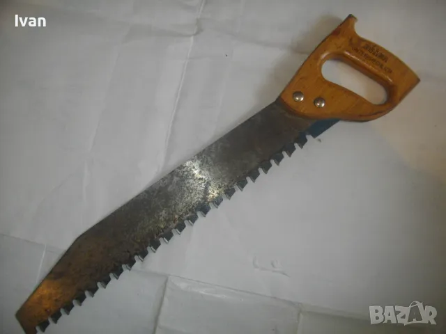 BAYER НЕМСКИ ГОЛЯМ 530мм РЪЧЕН ТРИОН С ВИДИРАНИ ЗЪБИ СТАРО ПРОФЕСИОНАЛНО КАЧЕСТВО МАСИВЕН