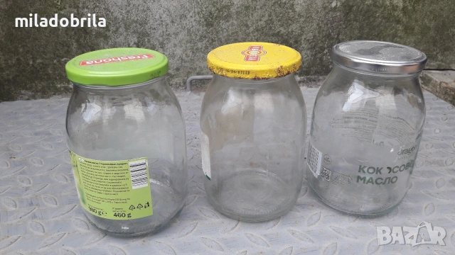 Стъклени буркани, различни с винтови капачки , снимка 7 - Буркани, бутилки и капачки - 53343023