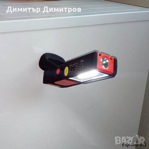 Акумулаторна LED лампа с 2-светлини, магнит и кука, COB 1W+2W, снимка 7 - Лед осветление - 34757711