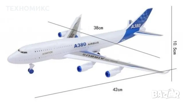Механичен самолет AIRBUS A380 с музика и светлини, снимка 7 - Конструктори - 48767254