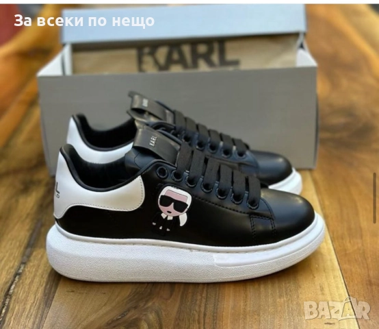Karl Lagerfeld Дамски Черни Маратонки👟Дамски Спортни Обувки В Черен Цвят Карл Лагерфелд Код P1491