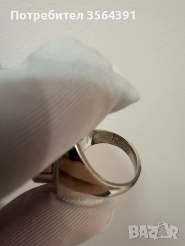 Сребърен пръстен с черен оникс, снимка 7 - Пръстени - 52745439