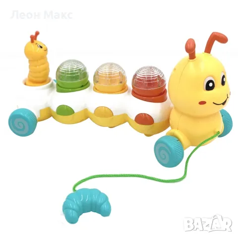 Детска играчка гъсеница за дърпане бебешка музикална , снимка 2 - Музикални играчки - 48433183