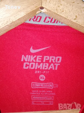 Nike Pro Combat Compression XL Dri-Fit оригинална тениска фланелка мъжка червена , снимка 7 - Тениски - 49571923