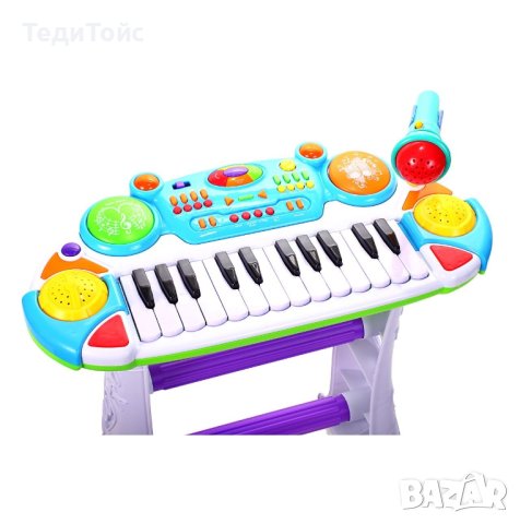 Забавно музикално пиано с микрофон, снимка 4 - Музикални играчки - 40800758