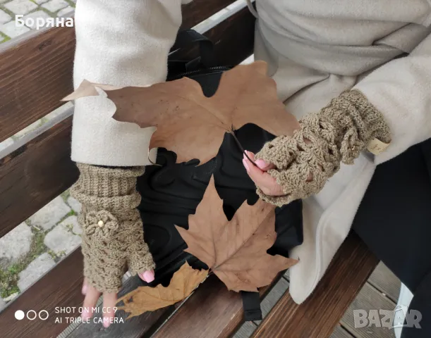 Handmade дамски ръкавици без пръсти с лого, снимка 18 - Ръкавици - 49680236