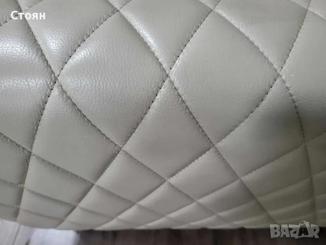 ПРОМОЦИЯ!!! Комплект кремави кожени дивани две тройки, снимка 9 - Дивани и мека мебел - 50659075