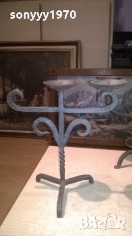 свещници от ковано желязо-антики, снимка 3 - Колекции - 28028048