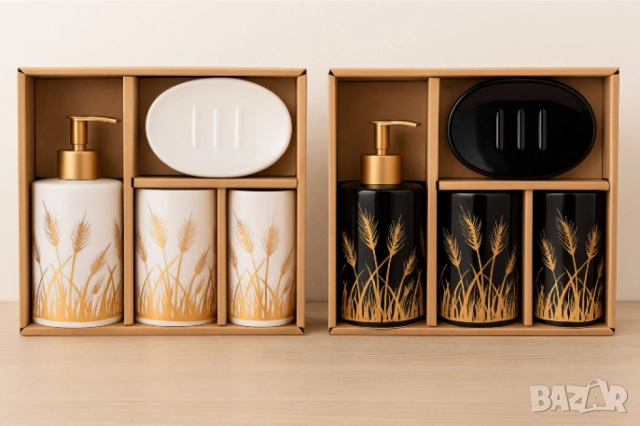 Луксозен комплект за баня от 4 части, снимка 4 - Други стоки за дома - 52138225