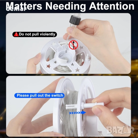 Speclux Къмпинг гирлянди 20M 200LED, преносими акумулаторни, 8 режима, снимка 2 - Лед осветление - 51756135