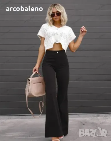 Дамски ежедневни панталони с висока талия от кадифе, 6цвята , снимка 7 - Панталони - 48279012