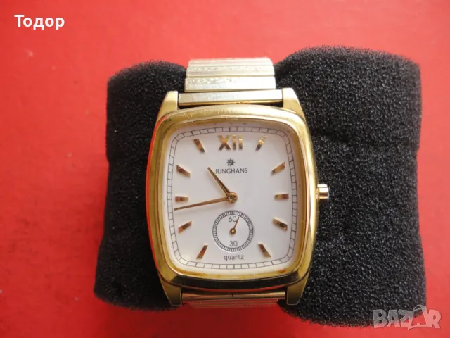 Невероятен позлатен часовник Junghans Quartz, снимка 2 - Мъжки - 47396442