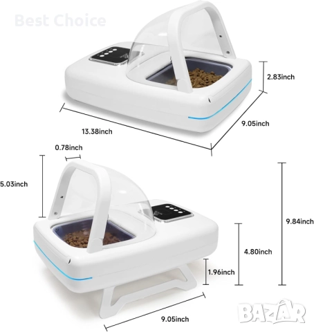 Автоматична хранилка за домашни любимци ISENVO Microchip RFID & IR , снимка 3 - За котки - 52810327