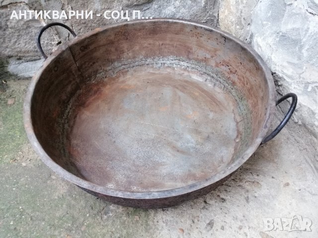 Стара Кована МЕТАЛНА Тава За Лютеница, Сладко / 18 Литра. , снимка 6 - Антикварни и старинни предмети - 43331321
