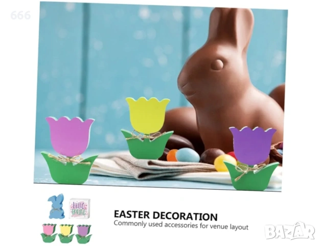 5 бр. дървени фигурки с цветен дизайн, снимка 4 - Други стоки за дома - 53576261