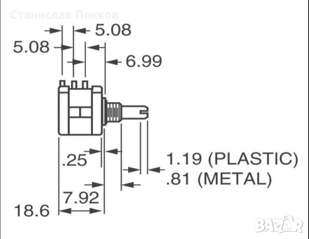 Потенциометър. Прецизен многофункционален потенциометър 3590s-2-103. /1/ /2/  К Оhm, снимка 2 - Друга електроника - 40282445