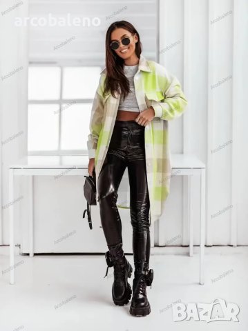 Дамска фланелена карирана дълга модерна риза (яке), 4цвята , снимка 12 - Якета - 43398484