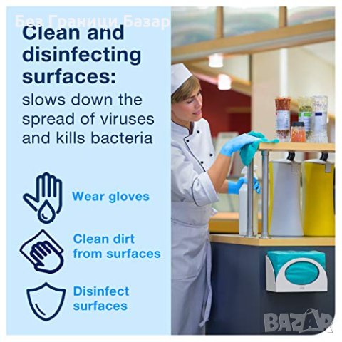 Нови Tork 194450 Устойчиви сини кърпи за почистване - Безопасни за Храни, Универсални, снимка 6 - Други стоки за дома - 43560221