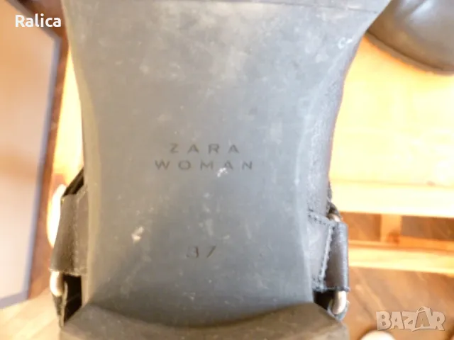 ZARA боти от естествена кожа с кабси, снимка 8 - Дамски боти - 47372410