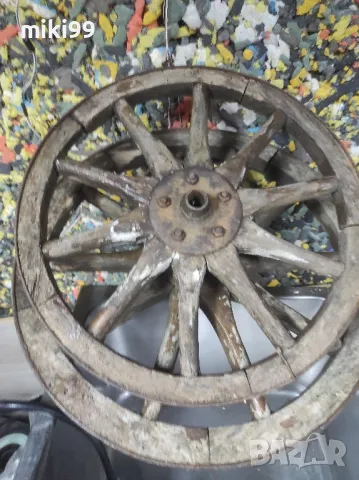 Стари дървени колела за битова стая или полилей, снимка 5 - Други машини и части - 49528620