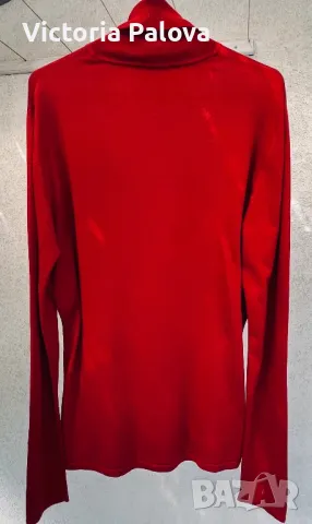 Червено копринено поло JULIETTA, снимка 8 - Блузи с дълъг ръкав и пуловери - 47655964