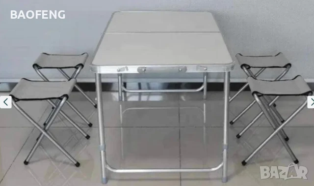 №1  Промоция Нови Компект Сгъваема Маса и 4 Стола Malatec от алуминии ULTRA от вносител , снимка 7 - Маси - 50481281