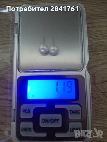 Златни обеци с перли злато 18К / 750, снимка 4 - Обеци - 46286583