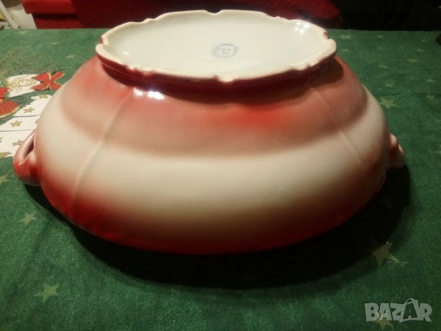 Червен порцеланов супник, снимка 6 - Антикварни и старинни предмети - 35247153