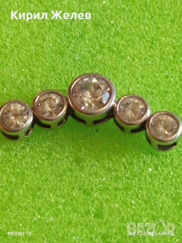 Сребърно бижу с кристали Сваровски красив стилен дизайн 37671, снимка 8 - Колиета, медальони, синджири - 52621680