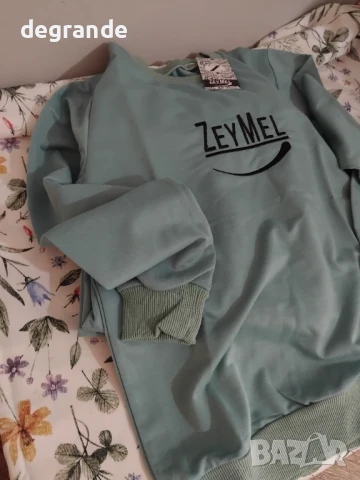 Зелена Дамска блуза ZeyMel размери S M XL цена 15лв , снимка 5 - Блузи с дълъг ръкав и пуловери - 51344343