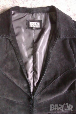 Ефектно пролетно манто от черен естествен велур М, снимка 8 - Палта, манта - 27936136