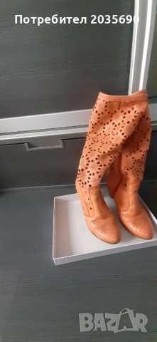 Елегантни летни ботуши естествена кожа , снимка 5 - Дамски обувки на ток - 40865818