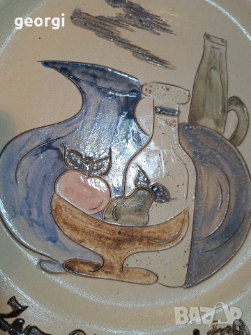 голяма декоративна керамична чиния за стена натюрморт 32/3, снимка 5 - Декорация за дома - 53159235