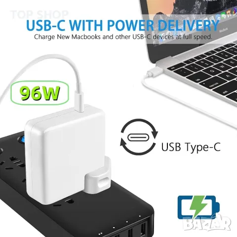 Ново зарядно 96W за лаптоп Mac Book Pro захранващ Стенен адатпер, снимка 8 - Друга електроника - 49202987