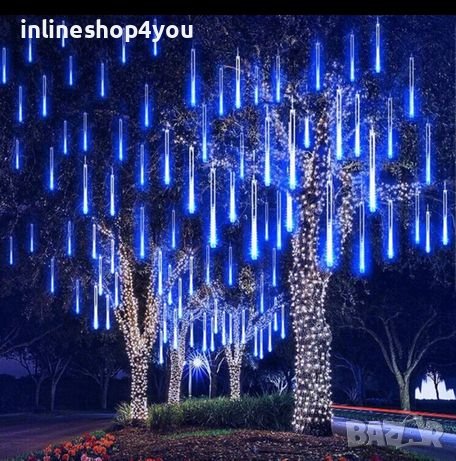 Цветно-RGB коледно осветление "Падащ сняг" 8 броя х 50 см.